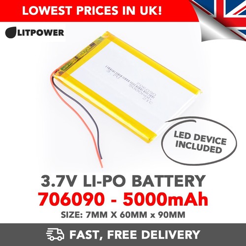 5000mah po battery - 3.7v, li-po