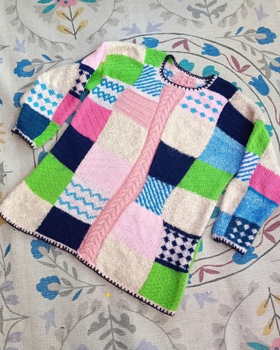 Vintage patchwork hand knitted - vintage,