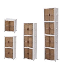 Multi Purpose Storage Cabinet Narrow Mobile Plastic Wardrobe Foldable Cupboard
