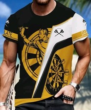 Men's Geometric Graphic Darts T-Shirt Large Chest 46" Brand New Bagged