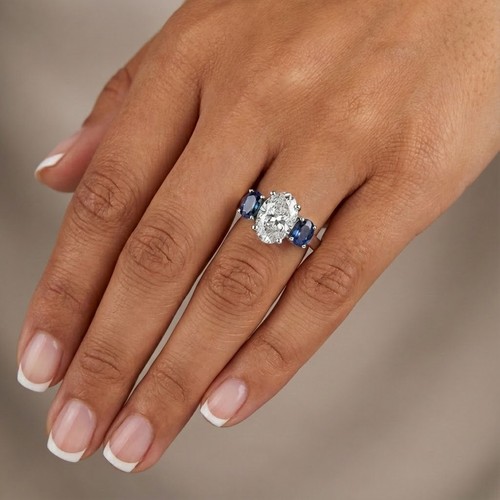 Stone engagement ring - 3-stone,