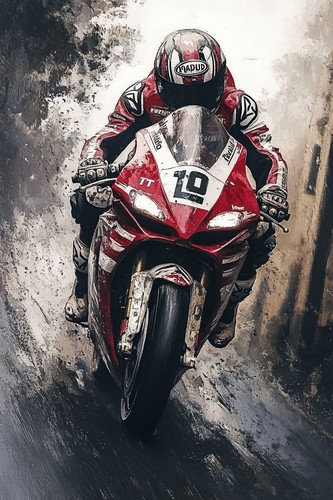 Isle man motorbike racing - man,