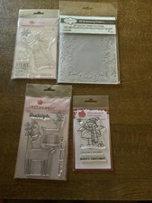 Woodware Christmas Clear Stamps X 3 plus 3 D embossing Folder