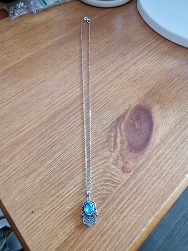 Sterling silver hamsa pendant - hamsa,