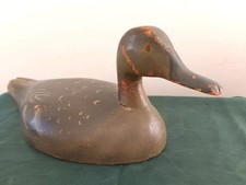 Antique Original Wooden Carved Duck Decoy Polychrome Painted - Wonderful Patina