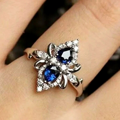 Pear blue diamond - blue, art