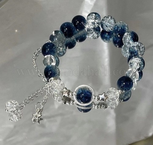 Bracelet glass round beaded - bracelet,,