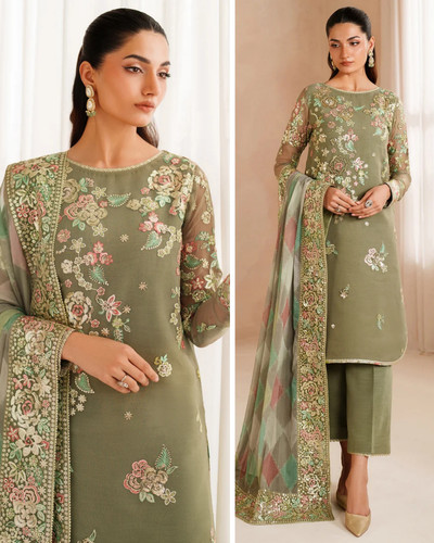 Pakistani designr olive green - designr,