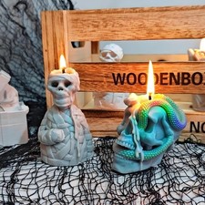 Skull Candle Molds Halloween Silicone Moulds 3D Skull Molds DIY Craft Resin