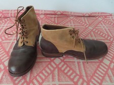 Als Attire Mens  Ankle Boots Brown Leather Lace Up Almond Toe Handmade 8