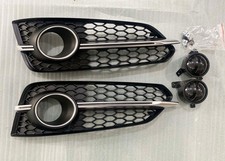 2Pcs Front Fog Grill Grille Light Cover Trim For 2015-2017 Audi D4PA A8 S8 ACC