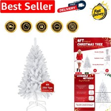4ft Artificial Christmas Tree - Realistic Green Xmas Tree with Foldable Stand