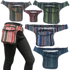 Boho Hippie Bum Bag Fanny Pack Festival Waist Belt Cotton Travel Pouch Unisex