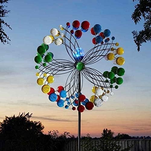 7ft solar led wind spinner - led,