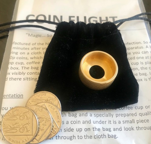 Magic coin flight close up - magic,