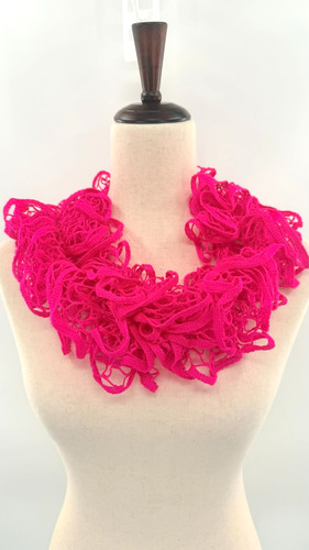 Handmade ruffle yarn scarf - handmade,