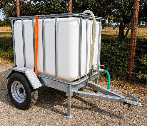 Single axle water tank trailer - tank,