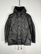 BARBOUR HOODED WAX Jacket - Size Small - Black - Great Condition - Men’s