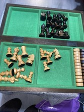 Cherry Wooden Chess/ Draughty Set Hand Crafted 35 Cm Prime Chess Board & Pieces