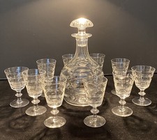 Art Deco Style Webb Corbett Decanter & Glasses Designer Irene Steven’s C1949