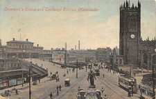 br108089 cromwell statues and exchange station manchester uk  bike chariot  tram