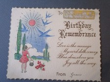 Vintage Birthday Card 1930s