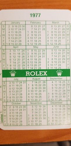 Rolex calendar 1977 - rolex, green