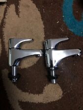 1 Pair Lever Basin Sink Taps Pillar Disabled 1/4 Turn Chrome Pair 1/2" Hot &Cold