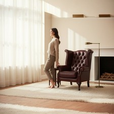 Queen Anne Italian Leather