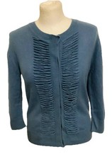 TSE Say 100% Cashmere denim blue cardigan knit Size Small UK 10