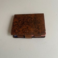 Vintage Twin Pack playing Cards Leather Case 1930s