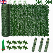 9M Artificial Hedge Trellis Ivy Leaf Garden Fence Screening Balcony Privacy Roll