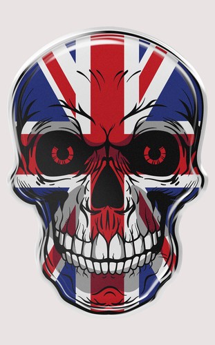 Union jack skull shape gel - skull,