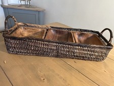 Vintage MCM Woven Wicker Tray
