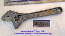 Vintage 8" BAHCO of Sweden No:8071 Adjustable Wrench vgc Old Tool