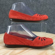 Aerosoles Shoes Womens 5 Ballet Flats Red Cut Out Flowers Slip On Round Toe