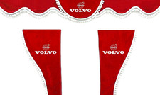 Truck Curtains Red w/ White