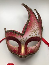Red Half Face Masquerade Mask
