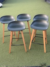 RRP £275 HAY About A Stool 32 Bar Stool - 5x Green - Counter Height