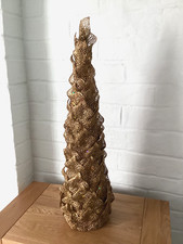 Golden Christmas Tree Leaf Shaped Cone Design Decoration 