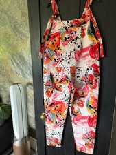 Lucy & Yak Marita Paint Splat Soft Corduroy Dungarees UK 12R Great Condition