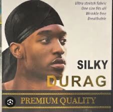 1 X DURAG Magic MEN'S Silky Smooth  Stretchable Breathable Headwraps Black