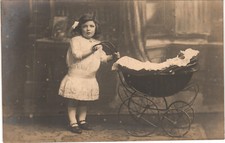Edwardian Girl & Pram Real