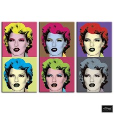 Warhol Kate Moss   Banksy Painting BOX FRAMED CANVAS ART Picture HDR 280gsm