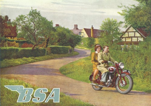 1950 bsa twin motorcycle - bsa,