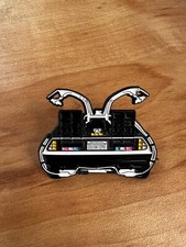 BTTF Delorean Car Metal Enamel Pin Badge Back To The Future Retro 80's Movie