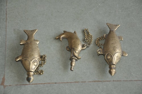 Vintage brass unique fish - pc,