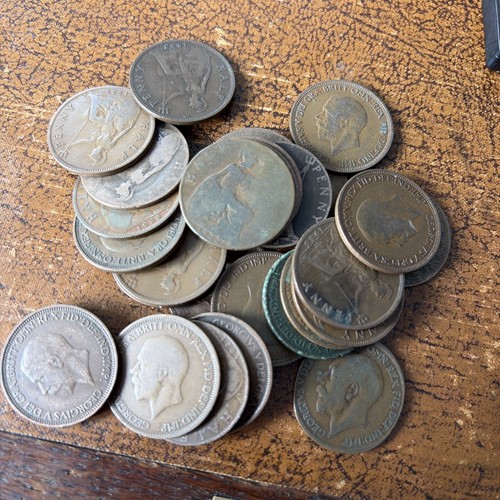 George half penny coins - v,