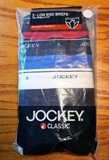 Mens Vintage 2004 Jockey Low-rise Briefs 3 Pack Size 32 Assorted Colors NIP!