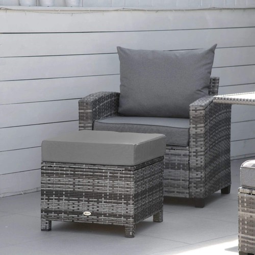 Outsunny rattan footstool - rattan,